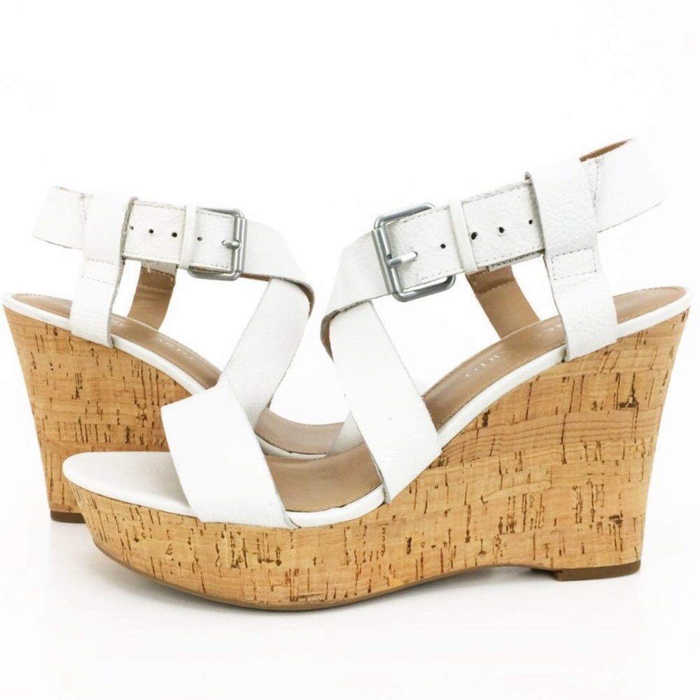 Franco Sarto White Wedges